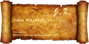 Jahn Kajetán névjegykártya